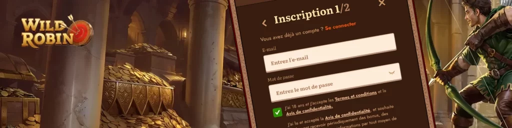 s'inscrire sur le casino wildrobin